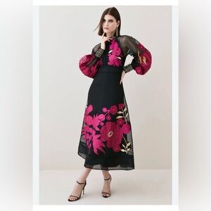 Karen Millen Womens Appliqué Maxi dress US size 6